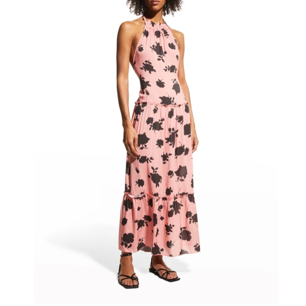 KATE SPADE
Open-back Coverup Halter Dress In Shell Pink